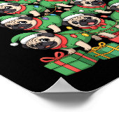 Merry Pugmas Funny Pug Christmas Tree Holiday Long Poster (Hoek)