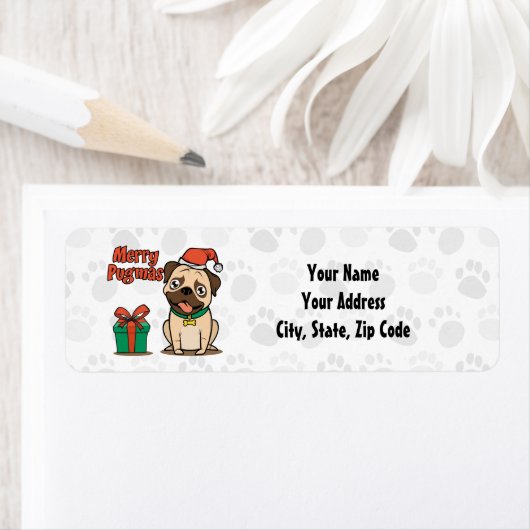 Merry Pugmas kerstmis Etiket (Insitu)