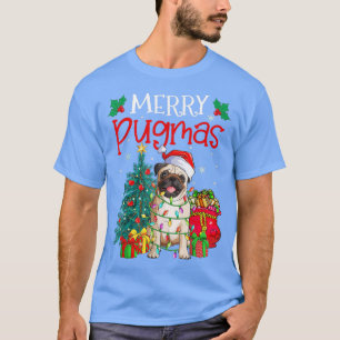Merry Pugmas Kerstmis Funny Dog Santa Pug Santa H T-shirt