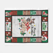 Merry Pugmas kerstmis met kerstfeest als boer Fleece Deken (Voorkant (Horizontaal))