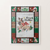 Merry Pugmas kerstmis met kerstfeest als boer Legpuzzel (Verticaal)