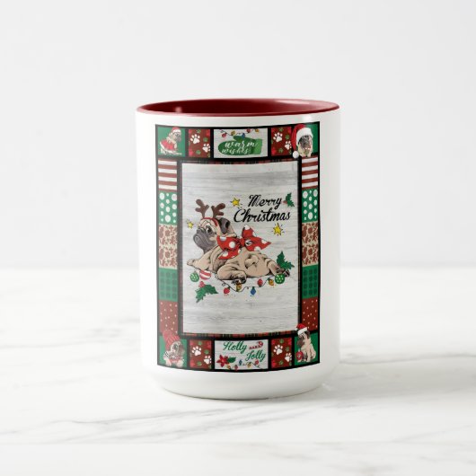 Merry Pugmas kerstmis met kerstfeest als boer Mok (Midden)