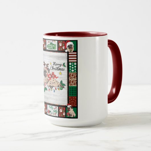 Merry Pugmas kerstmis met kerstfeest als boer Mok (Voorkant rechts)