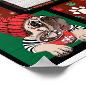 Merry Pugmas kerstmis met kerstfeest als boer Poster (Hoek)