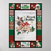 Merry Pugmas kerstmis met kerstfeest als boer Poster (Voorkant)
