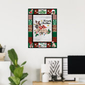 Merry Pugmas kerstmis met kerstfeest als boer Poster (Thuiskantoor)
