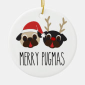 Merry Pugmas kerstversiering Keramisch Ornament (Voorkant)