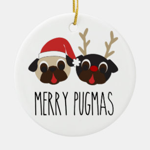 Merry Pugmas kerstversiering Keramisch Ornament