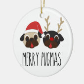 Merry Pugmas kerstversiering Keramisch Ornament (Links)