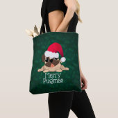 Merry PUGmas Print Canvas tas (Dichtbij)