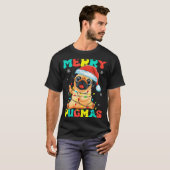 Merry Pugmas Pug Christmas Santa Pug Xmas Lights D T-shirt (Voorkant volledig)