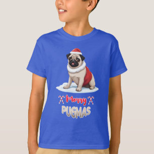 Merry Pugmas Schattige Baby Pet Lover Santa Dog T-shirt