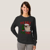 Merry Pugmas Schattige Christmas Pug Classic T-shi T-shirt (Voorkant volledig)