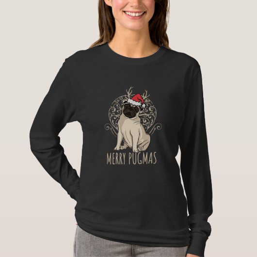 Merry Pugmas T-shirt (Voorkant)