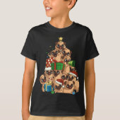Merry Pugmas Tree Pug Christmas Pug T-shirt (Voorkant)