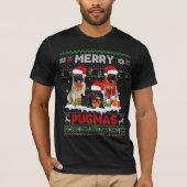 Merry Pugmas Ugly Sweater Kerstmis Hondenliefhebbe T-shirt (Voorkant)