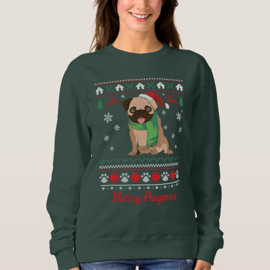 Merry Pugmas Ugly Trui (Voorkant)