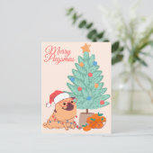 Merry Pugsmas Briefkaart (Staand voorkant)