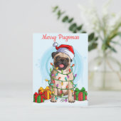 Merry Pugsmas Briefkaart (Staand voorkant)