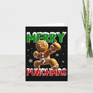 Merry Punchmas Taekwondo Karate Gingerbread Man Ma Kaart