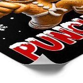 Merry Punchmas Taekwondo Karate Gingerbread Man Ma Poster (Hoek)