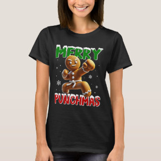 Merry Punchmas Taekwondo Karate Gingerbread Man Ma T-shirt