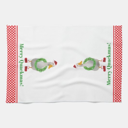 Merry Quackmas Eend Keuken Handdoeken (Horizontaal)