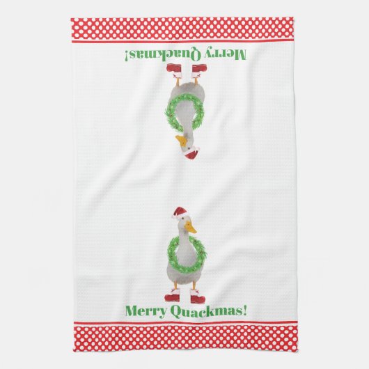 Merry Quackmas Eend Keuken Handdoeken (Verticaal)