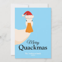 Merry Quackmas Kerst grappig schattig Eend