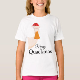 Merry Quackmas Kerst Grappige cartoon Cool Duck T-shirt