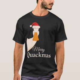 Merry Quackmas Kerst Grappige cartoon Cool Duck T-shirt