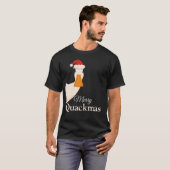 Merry Quackmas Kerst Grappige cartoon Cool Duck T-shirt (Voorkant volledig)
