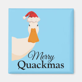 Merry Quackmas Kerst Grappige cartoon Eend Magneet