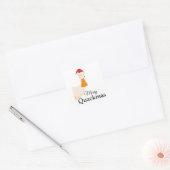 Merry Quackmas Kerst Grappige cartoon Eend Vierkante Sticker (Envelop)