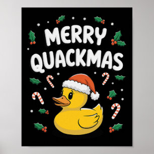 Merry Quackmas Kerst Rubber Eend S kerstcadeaus Poster