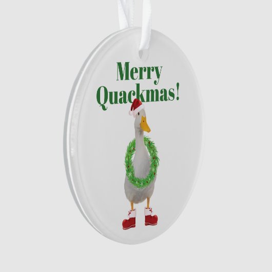 Merry Quackmas Santa Duck Acrylic Ornament (voorkant)