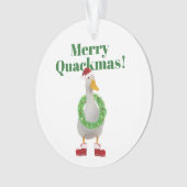 Merry Quackmas Santa Duck Acrylic Ornament (voorkant)