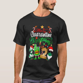 Merry Quarantine 2020 Elf Kerstman Gezichtsmasker T-shirt
