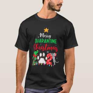 Merry Quarantine Cat Family Kerstmis 2021 T-shirt