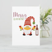 Merry Quarantine Christmas Gnome Holiday Kaart (Staand voorkant)