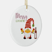Merry Quarantine Christmas Gnome Keramisch Ornamen Keramisch Ornament (Rechts)