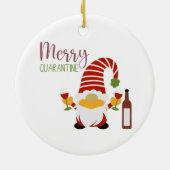 Merry Quarantine Christmas Gnome Keramisch Ornamen Keramisch Ornament (Achterkant)