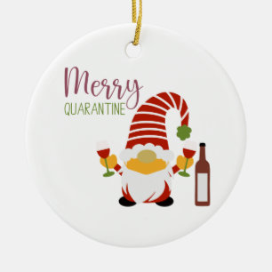 Merry Quarantine Christmas Gnome Keramisch Ornamen Ornament