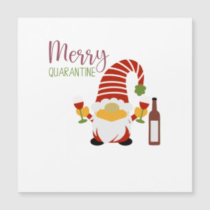 Merry Quarantine Christmas Gnome Magnetische Kaart