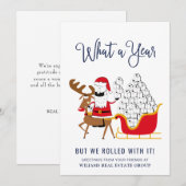 Merry Quarantine kerst Deer Buffalo Corporate Feestdagenkaart (Voorkant / Achterkant)