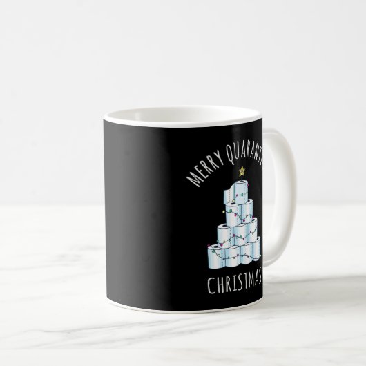 Merry Quarantine kerstboompapier Toilet Paper Koffiemok (Voorkant rechts)