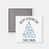 Merry Quarantine kerstboompapier Toilet Paper Magneet (Voorkant / Achterkant)