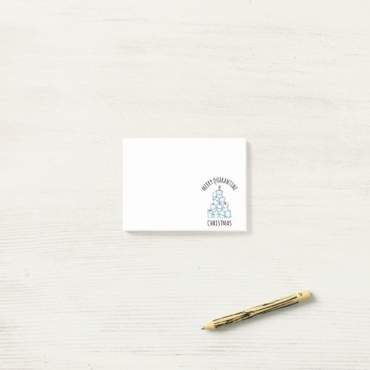 Merry Quarantine kerstboompapier Toilet Paper Post-it® Notes (Op bureau)