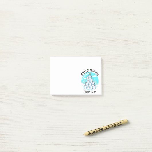 Merry Quarantine kerstboompapier Toilet Paper Post-it® Notes (Op bureau)