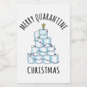 Merry Quarantine kerstboompapier Toilet Paper Voedselcontainer Etiket (Enkel label)